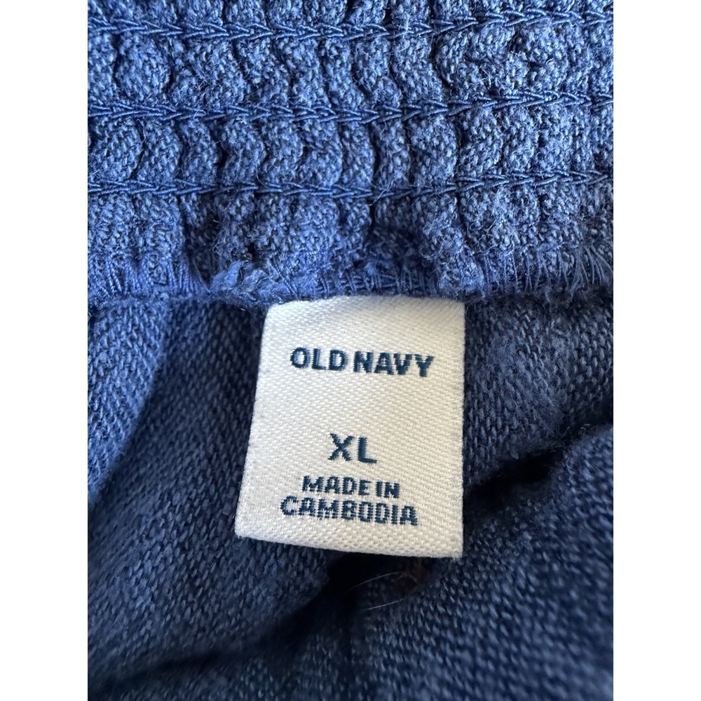 Old Navy Linen Blend Midi Dress Chambray Blue Button Front Strappy Sz XL Coastal - Picture 6 of 8
